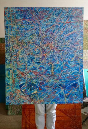 Painting titled "NAUTILUSjpg" by Denis Brasilier (dit Denis BRASIL), Original Artwork, Fabric