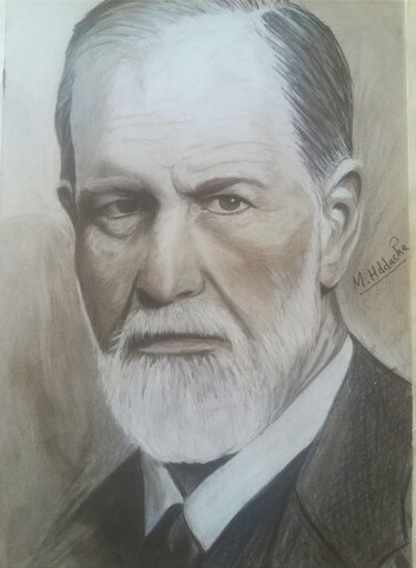 Dessin intitulée "Portrait of Sigmund…" par Mustart, Œuvre d'art originale, Fusain
