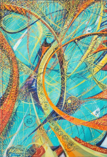 Peinture intitulée "BRASIL_2000_Espadon" par Denis Brasilier (dit Denis BRASIL), Œuvre d'art originale, Tissu