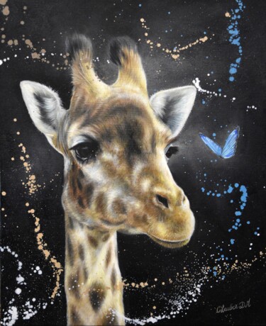 Painting titled "SO KIND" by Carine Lauber, Original Artwork, Fabric