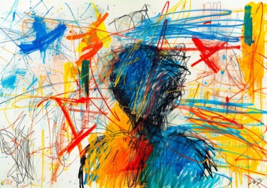 Disegno intitolato "Id#007 (Xplode)" da Emo De Medeiros, Opera d'arte originale, Acquarello
