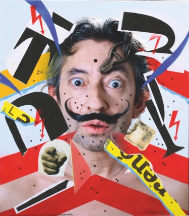 Painting titled "GAINSBOURG LE POINÇ…" by Roberto.Battistini.Studio, Original Artwork, Acrylic