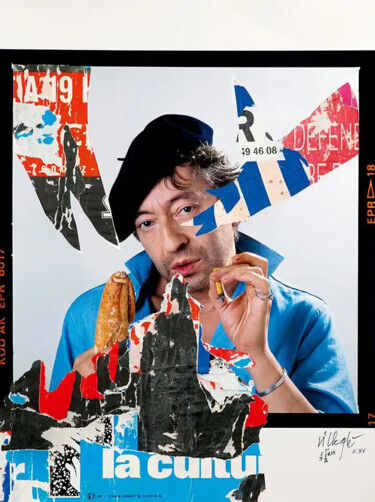 Photography titled ""GAINSBOURG-GITANE-…" by Roberto.Battistini.Studio, Original Artwork, Analog photography