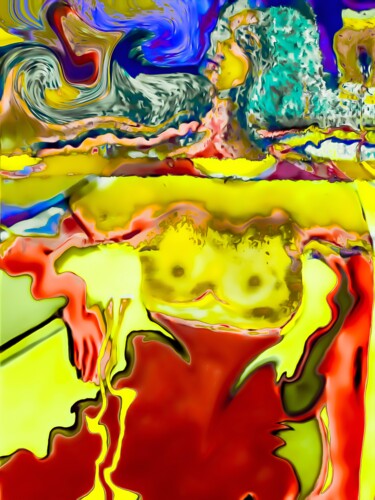 Digital Arts με τίτλο "BAIN DE LUNE" από Hfb, Αυθεντικά έργα τέχνης, Χαρτί