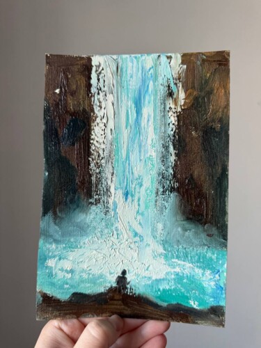 绘画 标题为“Waterfall (mini)” 由Anastasiya Krokhmal ( Art Kroha), 原创艺术品, 油