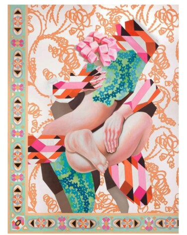 Peinture intitulée "Tapis rose" par Lina Karam, Œuvre d'art originale, Huile