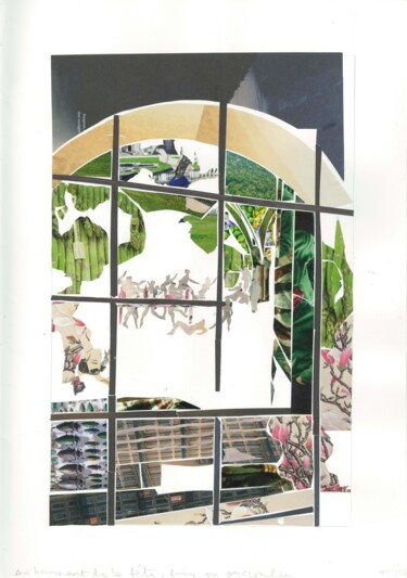 Collages getiteld "Fête au bord de l'A…" door Marc Raynaud, Origineel Kunstwerk, Collages
