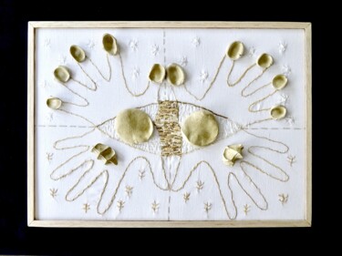 Arte tessile intitolato "Devines  (pièce du…" da Inès P. Kubler, Opera d'arte originale, Argilla