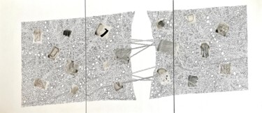 图画 标题为“URBS - Triptyque III” 由Pierre Bastaroli, 原创艺术品, 标记