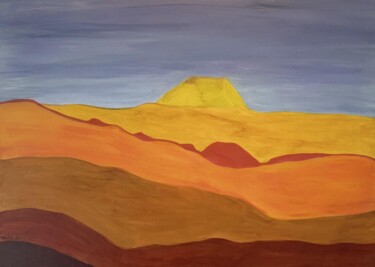 Peinture intitulée "Montagne jaune" par Violette Guardia Decoin, Œuvre d'art originale, Acrylique Monté sur Châssis en bois