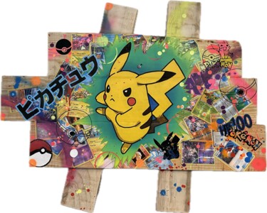 绘画 标题为“Tableau Pop ART POK…” 由Vincent Streiff, 原创艺术品, 木