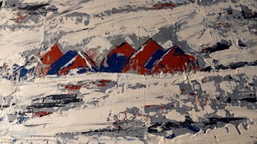 제목이 "Energie enneigéee"인 그림 Eve Paradowski로, 원작, 아크릴 나무 들것 프레임에 장착됨