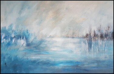 LE REVE BLEU 绘画 标题为“LE REVE BLEU” 由Danièle Mercier-Lutz (Dml), 原创艺术品, 丙烯 安装在木质担架架上