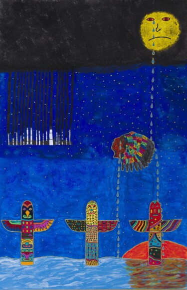 Painting titled "triste fumée " by Vincent Schurck, Original Artwork, Stainless Steel