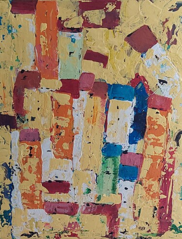 Disegno intitolato "Des tuiles, des toi…" da Eve Paradowski, Opera d'arte originale, Acrilico Montato su Telaio per barella…