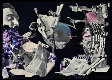 Collages intitulée "NEWS" par Emma Margo, Œuvre d'art originale, Collages