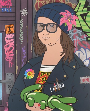 绘画 标题为“Freedom Mona Lisa” 由Romain Dorez, 原创艺术品, 丙烯