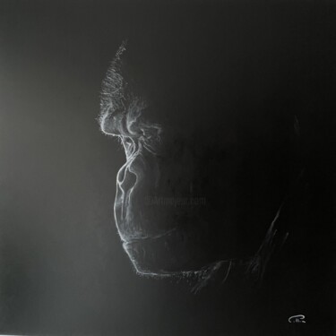 Peinture intitulée "gorille clair obscu…" par Pellen Pascal, Œuvre d'art originale, Huile