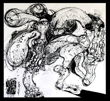 Tekening getiteld ""CONTORCIONNISTE CR…" door Vicente Occhionero, Origineel Kunstwerk, Inkt