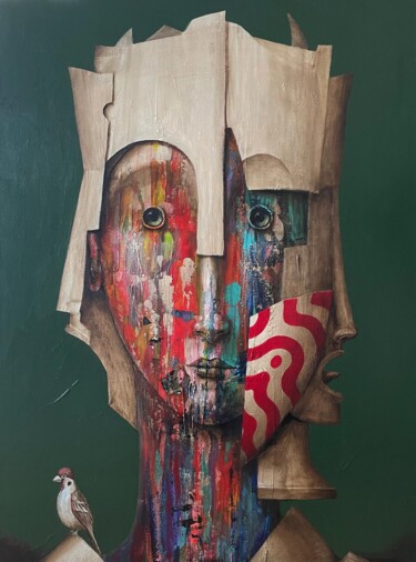 Schilderij getiteld "Aoki V ou Atlante" door Fabien Delaube, Origineel Kunstwerk, Acryl