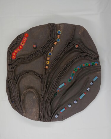 "Masque perlé 1" başlıklı Heykel Estelle Del tarafından, Orijinal sanat, Kil