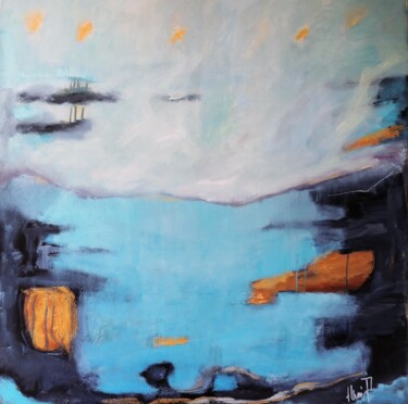 Painting titled "ROUTES ET REFLECTIO…" by Eleni Pappa Tsantilis, Original Artwork, Textile fiber