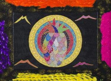 Peinture intitulée "un ananas qui s'env…" par Vincent Schurck, Œuvre d'art originale, Acrylique