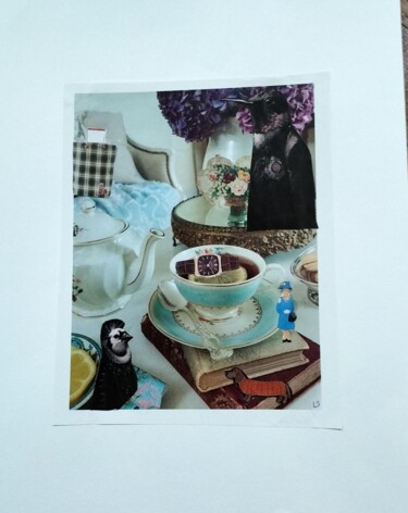 Collages getiteld "CONVERSATION AUTOUR…" door Lielie Sellier, Origineel Kunstwerk, Collages