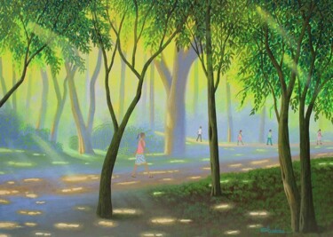 Pintura intitulada "Caminhando ao nasce…" por Edivaldo, Obras de arte originais, Acrílico