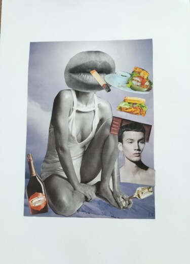Collages titled "LACHER PRISE" by Lielie Sellier, Original Artwork, Collages