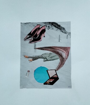 Collages titled "VAGUE A L'AME" by Lielie Sellier, Original Artwork, Collages