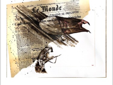 Drawing titled "Le soldat de la Lib…" by Bdv, Original Artwork, Textile fiber