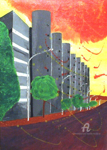 Pintura titulada "I Tubolari" por Aurelio Nicolazzo, Obra de arte original, Oleo