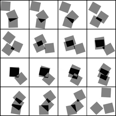 Drawing titled "Three weightless sq…" by Alain Longuet, Original Artwork, Digital Print