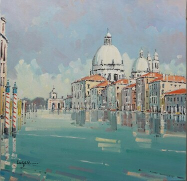 Schilderij getiteld "Venise le Grand Can…" door Philippe Euger, Origineel Kunstwerk, Olie