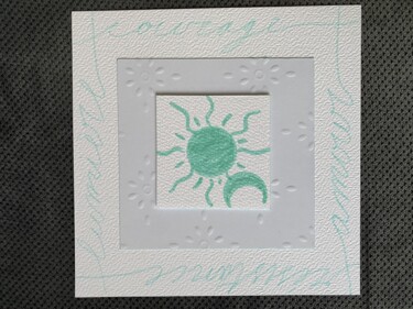 Collages getiteld "Soleil et Lune" door Laurence Labé Bahon, Origineel Kunstwerk, Collages
