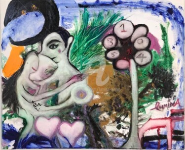Pittura intitolato "La Connaissance " da Lumina Wang, Opera d'arte originale, Olio