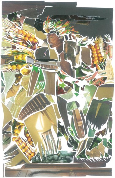 Collages titled "Polinesia, la danse…" by Marc Raynaud, Original Artwork, Collages