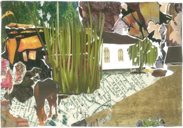 Collages intitolato "Calme aux Marquises" da Marc Raynaud, Opera d'arte originale, Collages