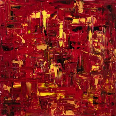 Peinture intitulée "Crimson Light" par Smita Mishra, Œuvre d'art originale, Acrylique