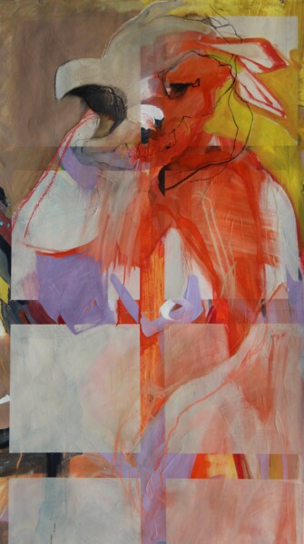Pittura intitolato "HARPY" da Sarah Knill-Jones, Opera d'arte originale, Olio Montato su Telaio per barella in legno