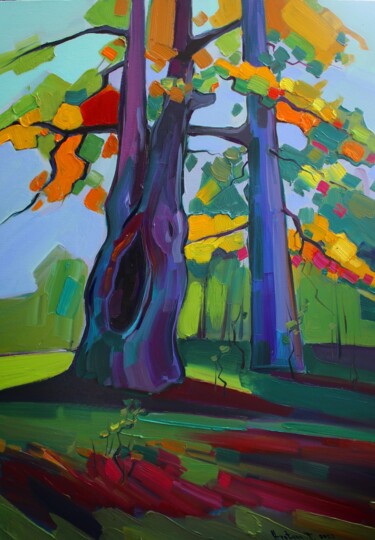 제목이 "Forest mood "인 미술작품 Tigran Avetyan로, 원작, 기름