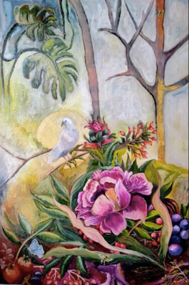 Schilderij getiteld "Mria Ludovica Penna…" door Ludo, Origineel Kunstwerk, Olie Gemonteerd op Frame voor houten brancard