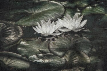 Fotografie getiteld "lotus sur feuille d…" door Fabian Da Costa, Origineel Kunstwerk, Digitale afdruk