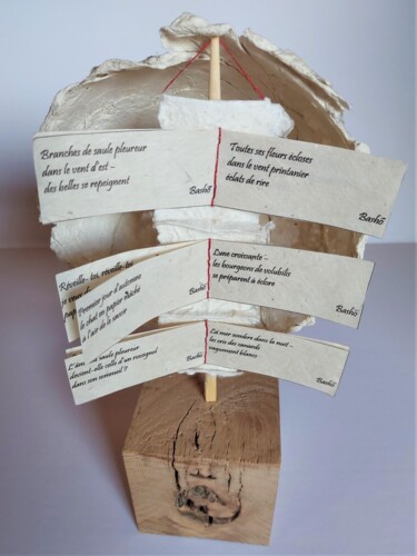 Drawing titled "Drapeaux à poèmes" by Corinne Mislin, Original Artwork, Paper