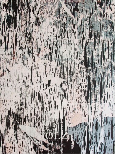 Schilderij getiteld "RAIN 01" door Trafiklab, Origineel Kunstwerk, Papier