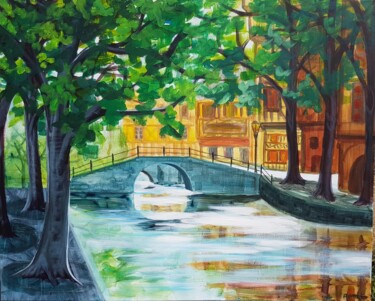 Pittura intitolato "Amsterdam " da Amélie Romet, Opera d'arte originale, Acrilico