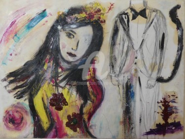 Schilderij getiteld "La Caprice d’une Ma…" door Lumina Wang, Origineel Kunstwerk, Houtskool