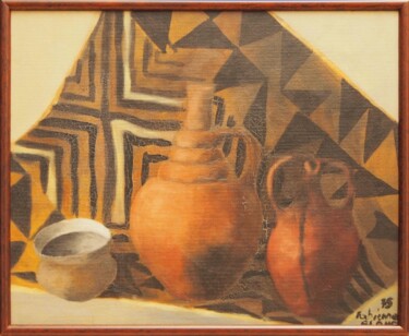 "Nature morte aux po…" başlıklı Tablo Faby75 tarafından, Orijinal sanat, Petrol Ahşap Sedye çerçevesi üzerine monte edilmiş