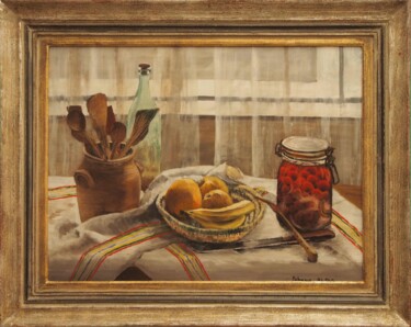 绘画 标题为“Nature morte au boc…” 由Faby75, 原创艺术品, 油 安装在木质担架架上